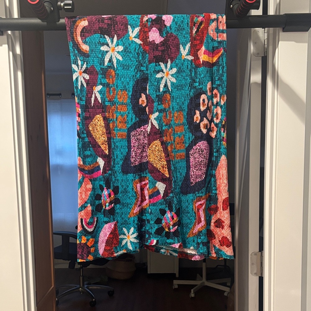 FARM Rio Teal and Multicolor Patterned Skirt